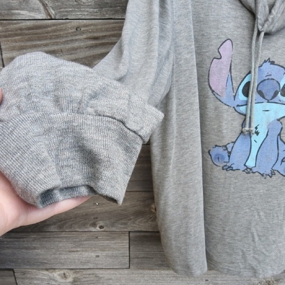 Disney Gray Lilo & Stitch Hoodie Sweatshirt NWOT - Picture 6 of 7